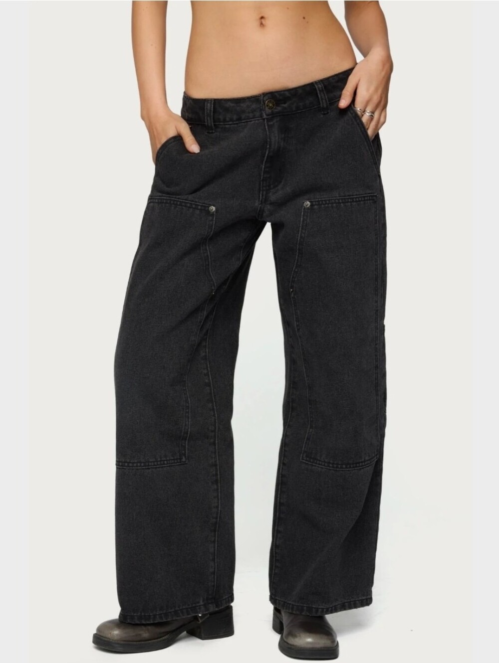 NWT EDIKTED AYLA LOW RISE BAGGY CARPENTER JEANS
